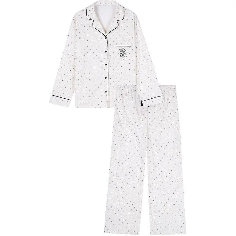 Victoria's Secret THE MIX Pajama Set Brushed Texture Lightweight Warm Women's Coconut White