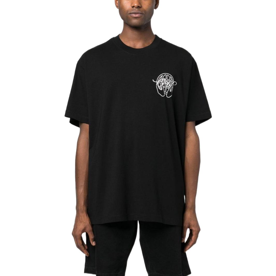 Мужская футболка OFF-WHITE SS23 LogoT (черная) — фото 2