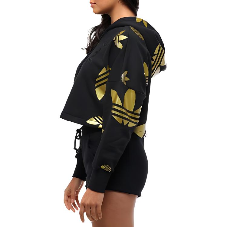Женское худи adidas originals Lrg Logo C-Hood (черное) — фото 6