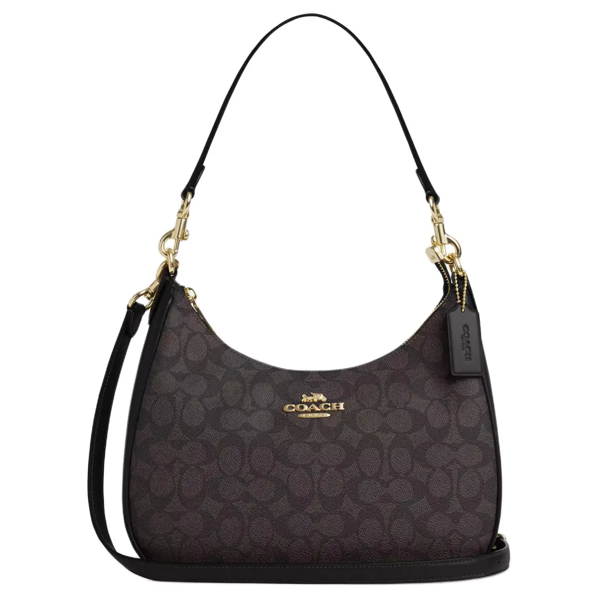 COACH Teri Coated Canvas Crossbody Bag, Shoulder Bag Large Women's Black