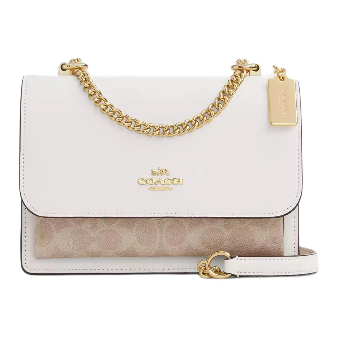 COACH Klare Coated Canvas With Smooth Leather Crossbody Bags Small Women's Chalk