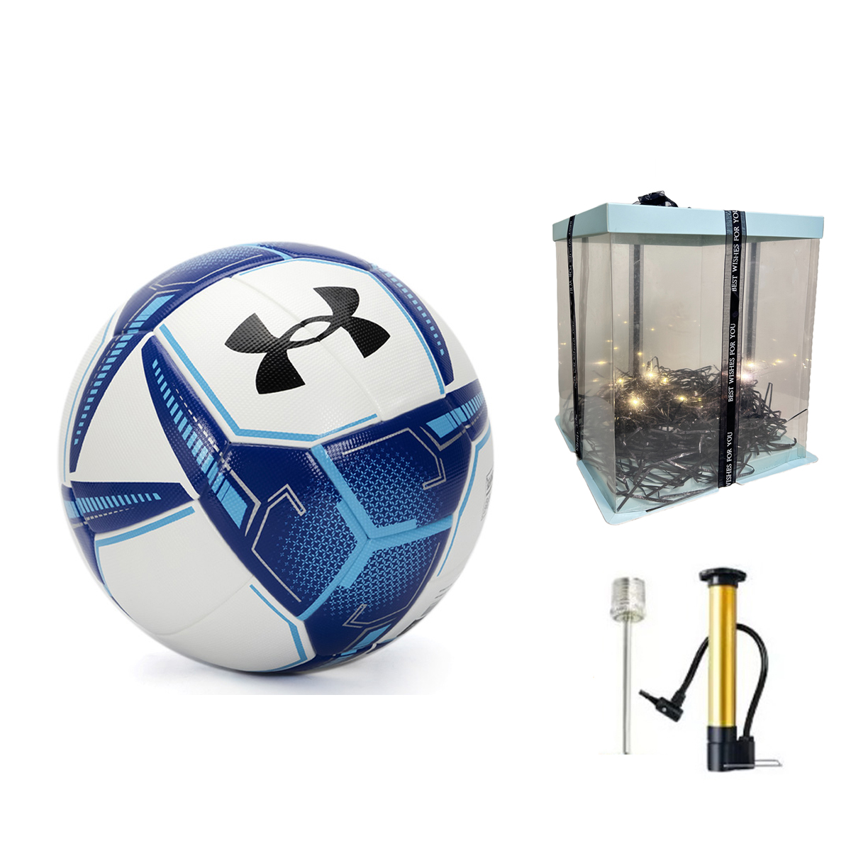 Under Armour Size 5 Soccer Ball Machine Stitched Soccer Ball Unisex White Blue