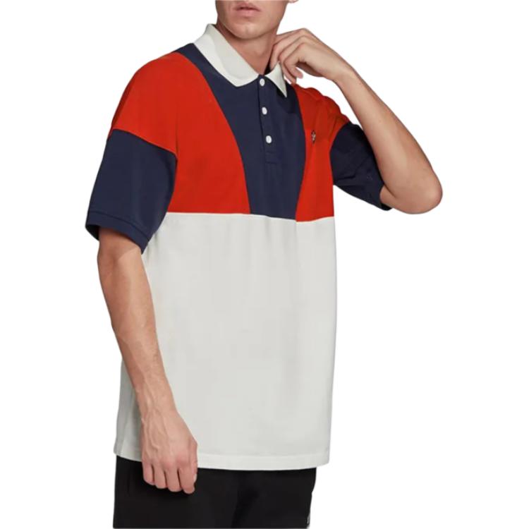 Мужская футболка adidas originals Polo Shirt (трехцветная) — фото 4