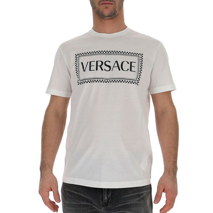 Мужская футболка Versace Logo (белая) — фото 3