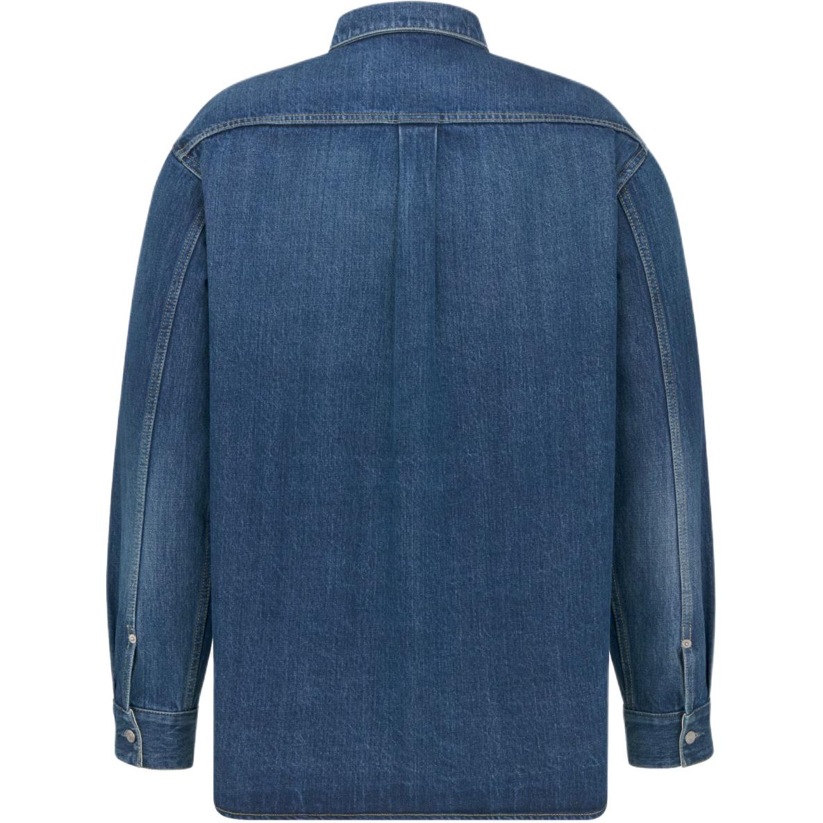 Мужская рубашка Dior Christian Dior Couture jacket shirt Logo (синяя) — фото 2