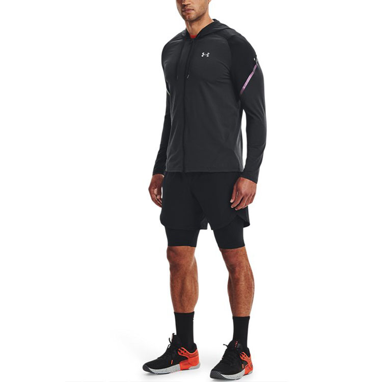 Under Armour Mens RUSH HeatGear Full-Zip Hoodie Black