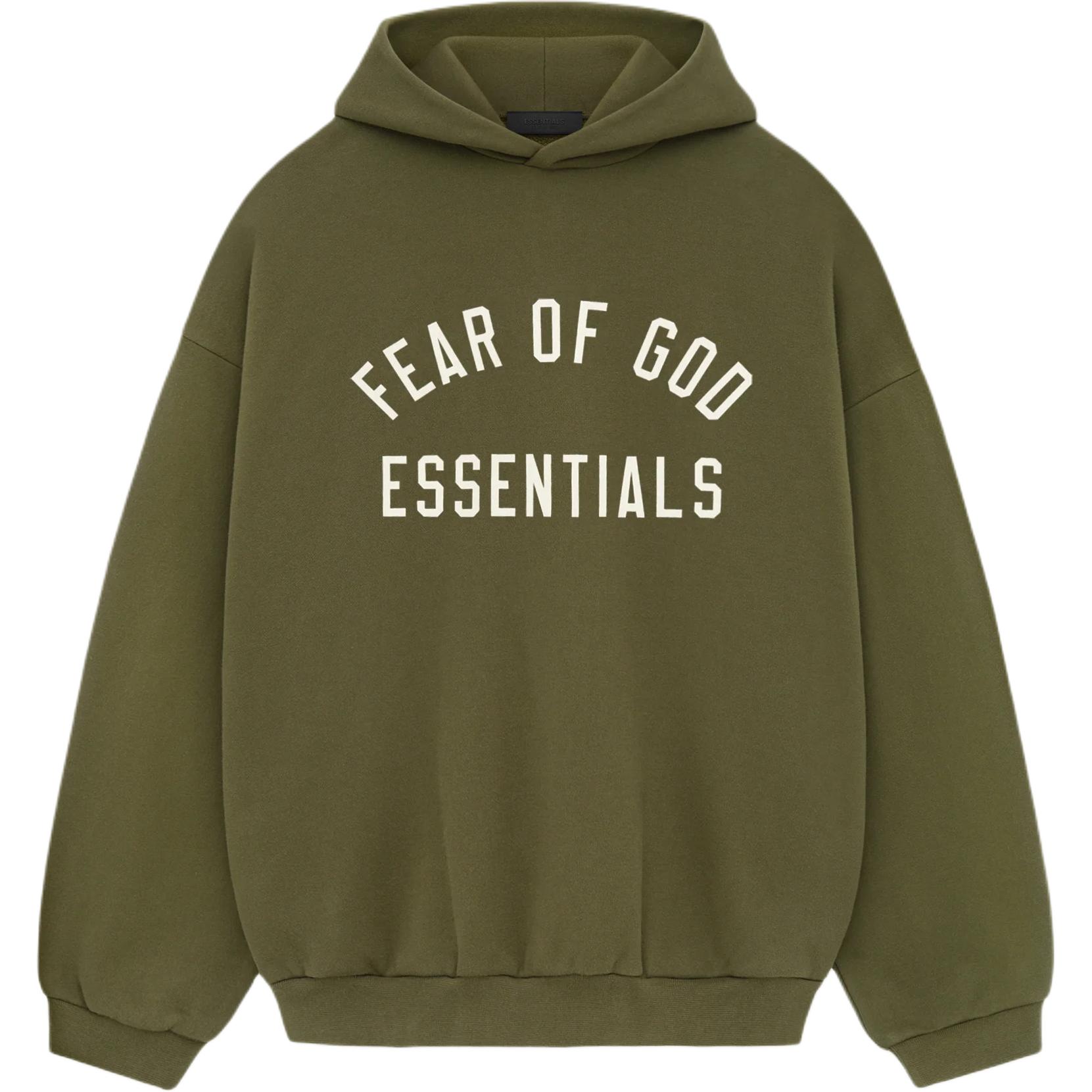 Fear of God Essentials Fall24 BACK TO SCHOOL Fleece Hoodie   /MILITARY