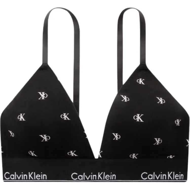 CALVIN KLEIN Modern Gravity Band Bra Women's Black With Letters