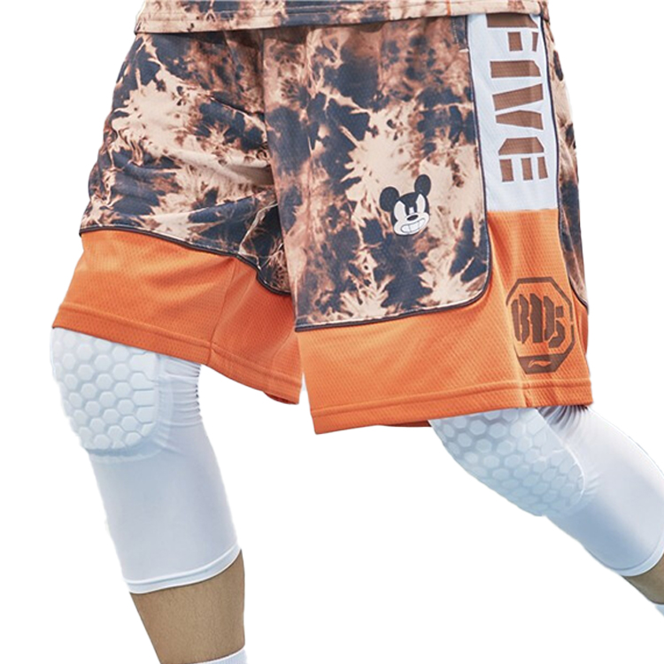 Li Ning Basketball Shorts Men’s Brown Ice Grain All Over Print
