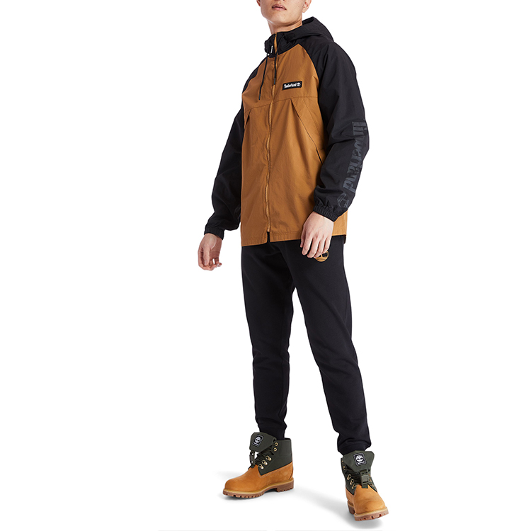Мужская куртка Timberland Logo (черно-желтая) — фото 3