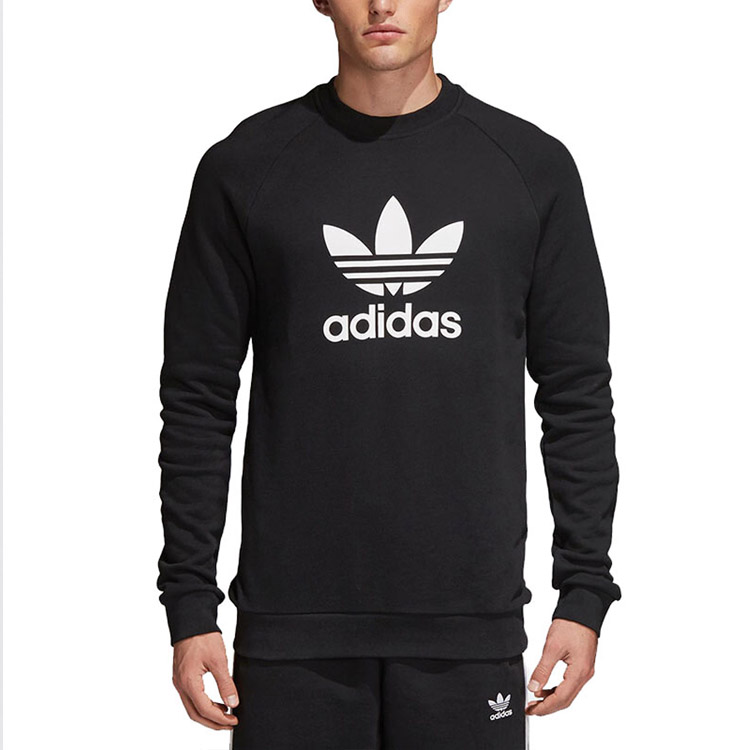 Мужская худи adidas originals Trefoil (черная) — фото 2