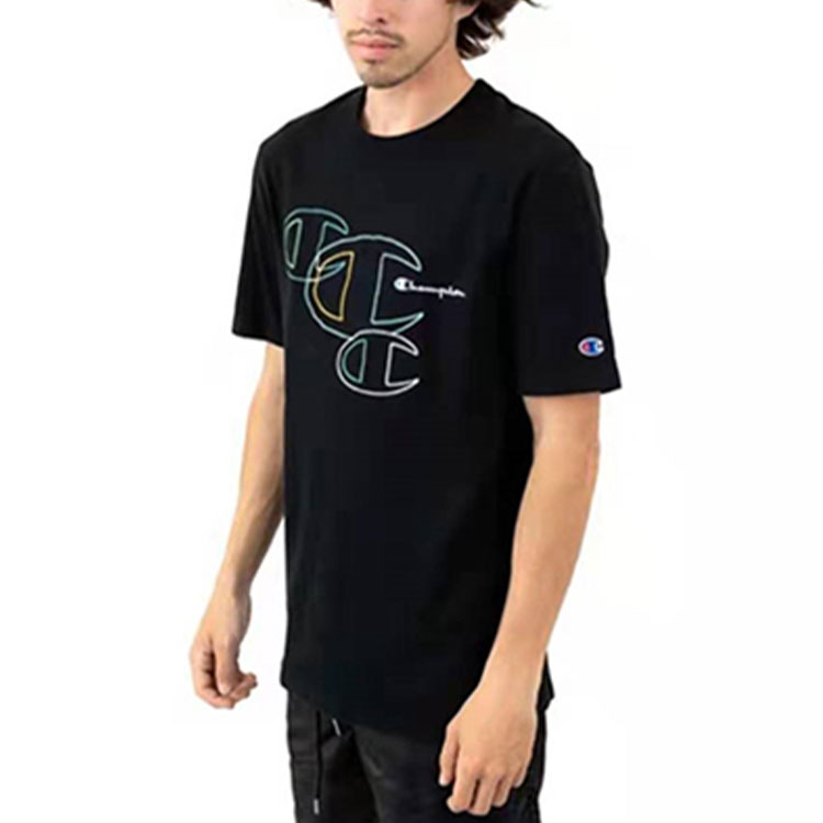 Футболка Champion Embroidered Large C Tee (черная) — фото 2