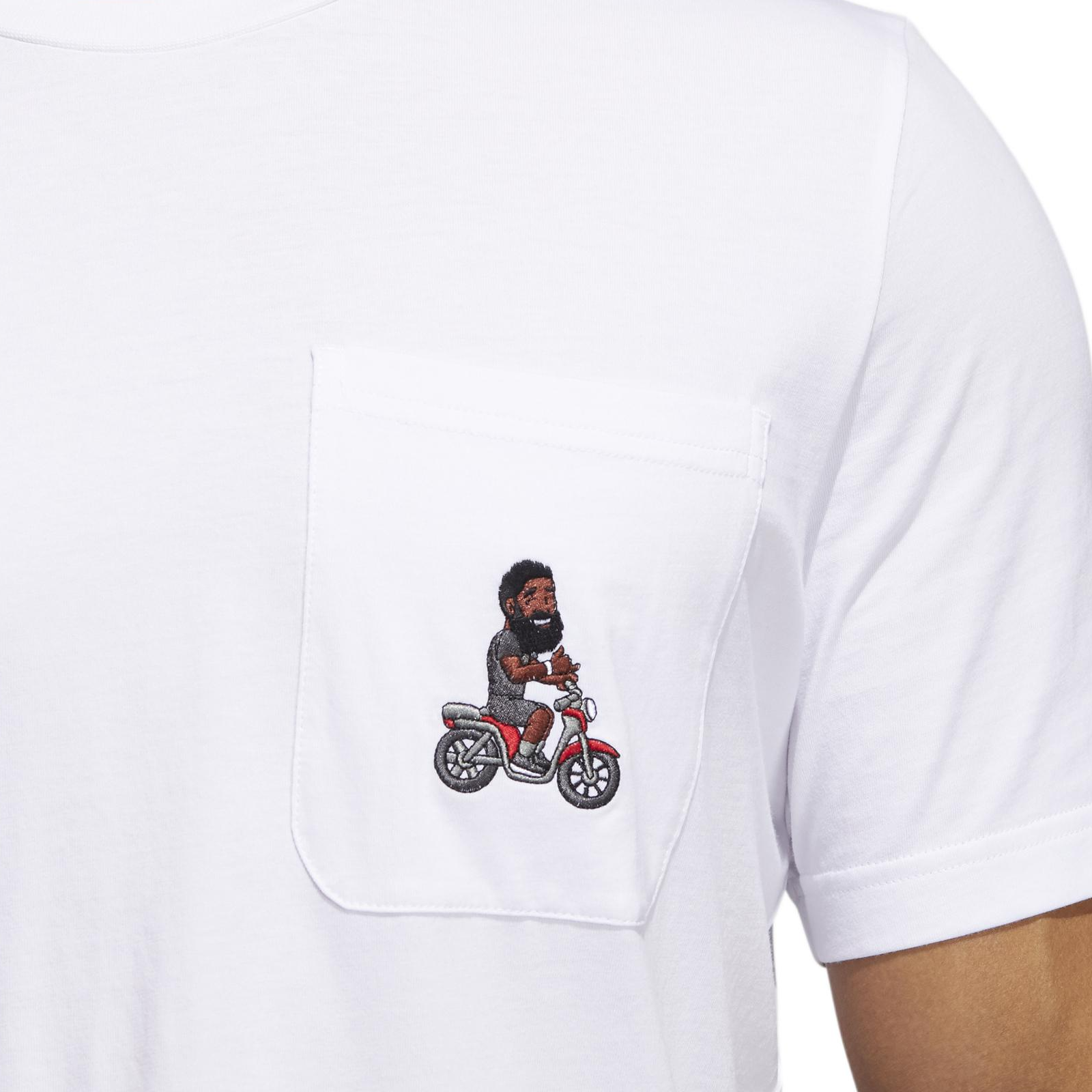Мужская футболка adidas Harden Avatar Pocket T (белая) — фото 6