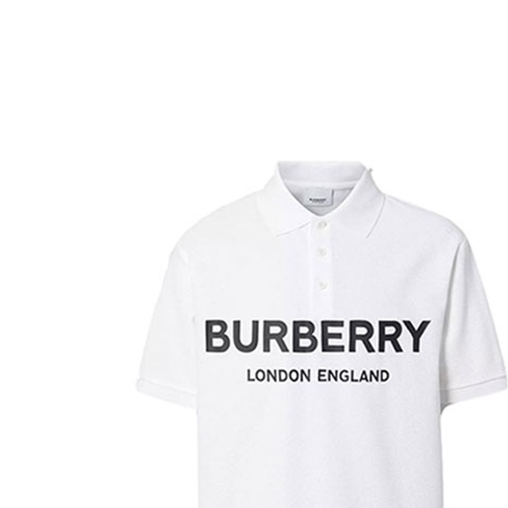 Мужские футболка Burberry LogoPolo (белый) — фото 6