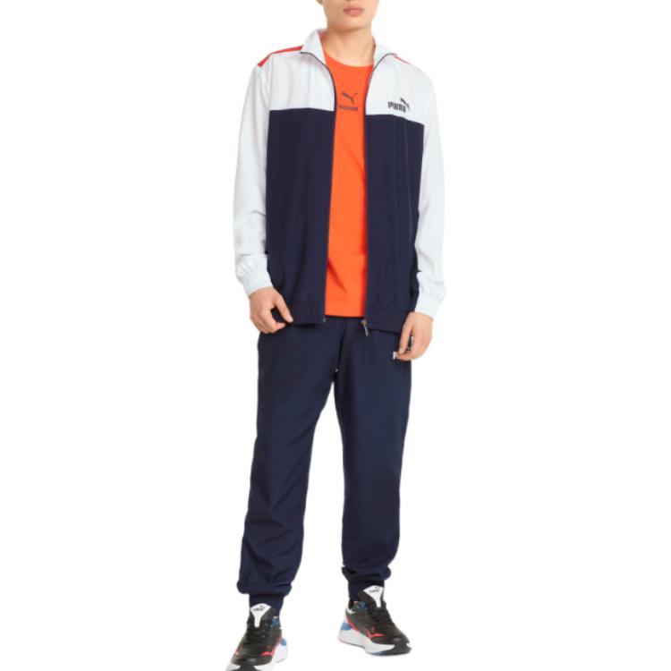 PUMA Casual Sportswear Men’s Tweed Blue Stand Collar Moderate