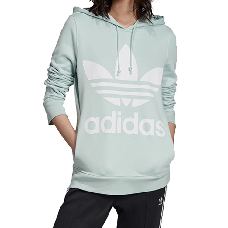 Женское худи adidas originals Trefoil (зеленое) — фото 3