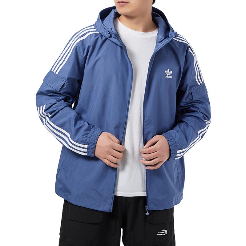 Мужская куртка adidas originals 3-Stripes (синяя) — фото 5