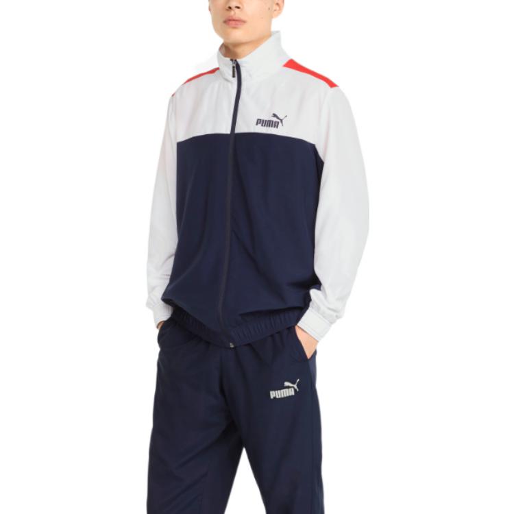 PUMA Casual Sportswear Men’s Tweed Blue Stand Collar Moderate