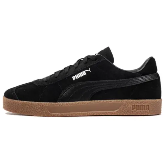 PUMA Club Wear Resistant Low Top Skateboard Shoes Unisex Black White