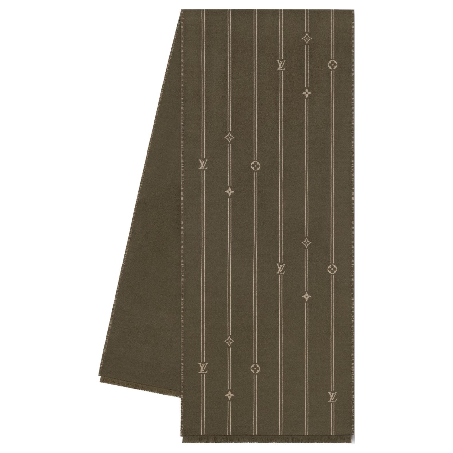 Мужской шарф Louis Vuitton MONOGRAM STRIPES (зеленый)