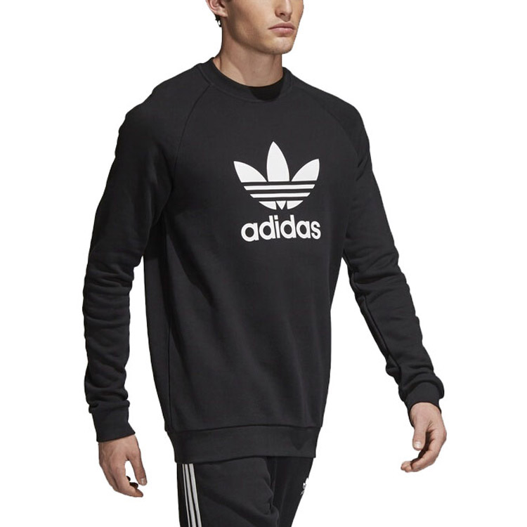 Мужская худи adidas originals Trefoil (черная) — фото 4