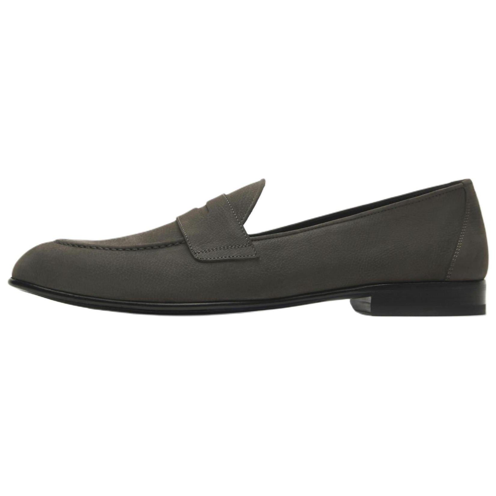 Brioni Appia Round Head Loafers мужской стиль Пепел телесный  цвет