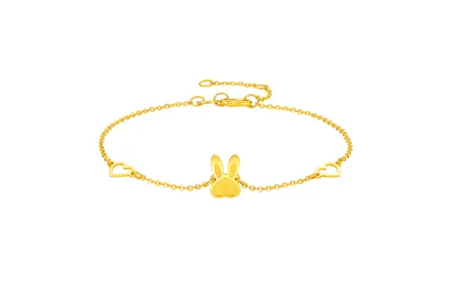 Saturday Blessing [Limited Time Exclusive Price] 5G Gold Twelve Zodiac Year Sweetheart Rabbit Bracelet for Good Luck, Pure Gold, Priced by Gram, Bracelet, Women's Style