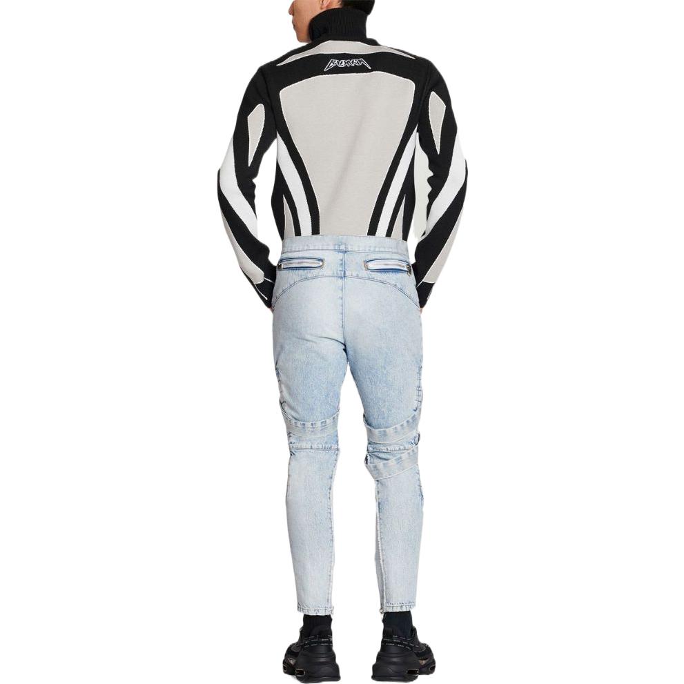 Мужские штаны BALMAIN (синие) — фото 3
