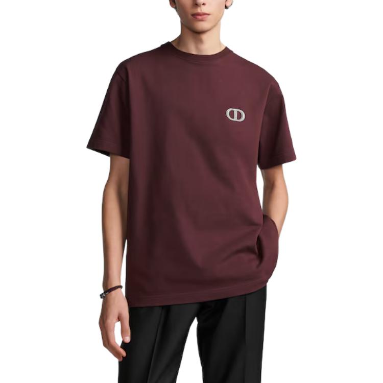 Мужская футболка Dior Cd Icon T-Shirt, Relaxed Fit (темно-красная) — фото 5