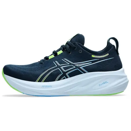 Asics GEL-NIMBUS 26 Running Shoes Men Low-Top French Blue/Electric Yellow