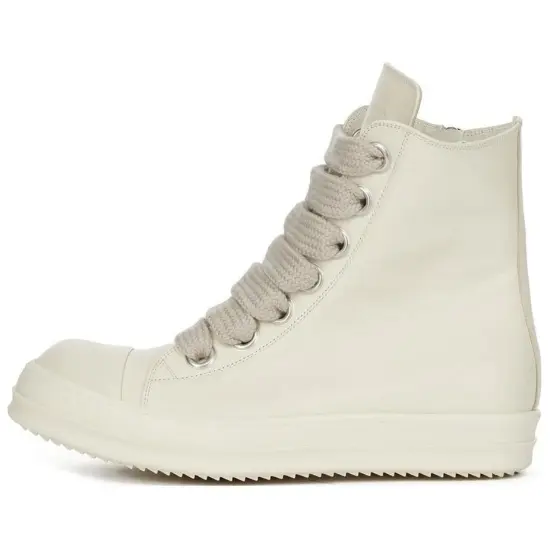 RICK OWENS Lido High Sneaks Jumbo Laced Milk
