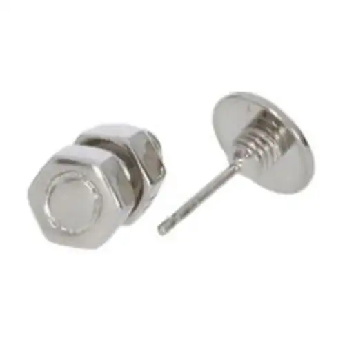 Maison Margiela Brass Stud Earrings Women's Silver