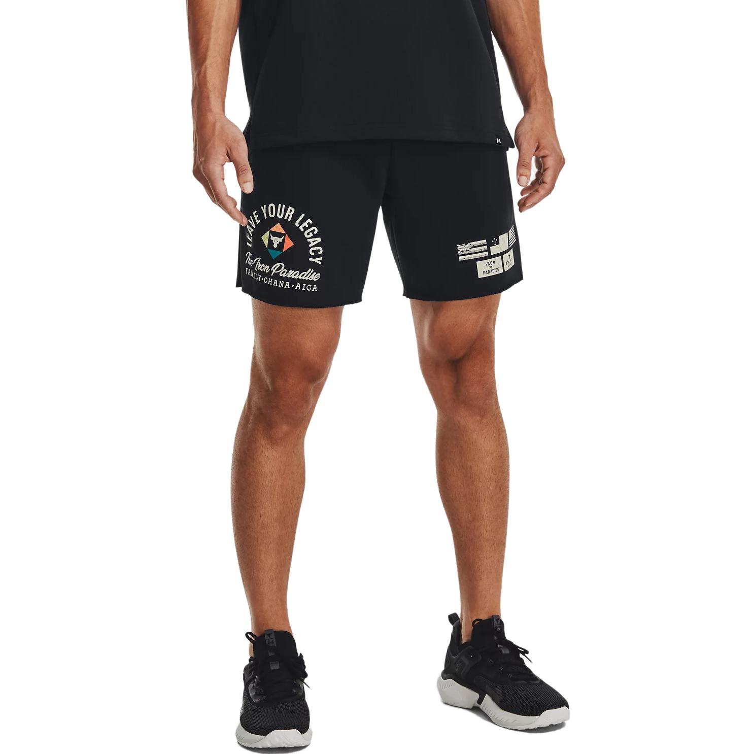 Under Armour Men’s Project Rock Heavyweight Terry Shorts Black