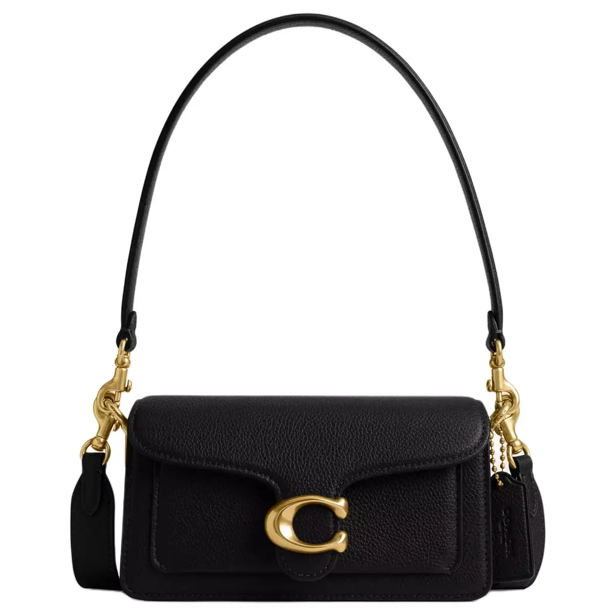 COACH Tabby Polished Pebble Leather Shoulder Bag Small Women's Black