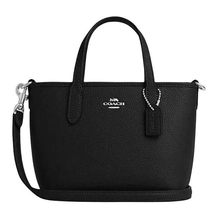 COACH City Cow Leather Tote Handbag Mini Women's Black