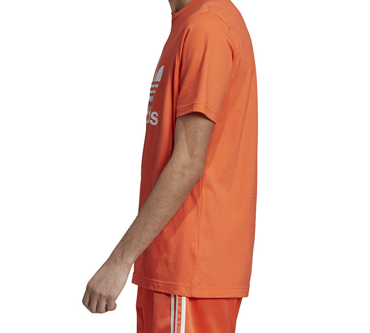 Мужская футболка adidas originals Trefoil (оранжево-желтая) — фото 4