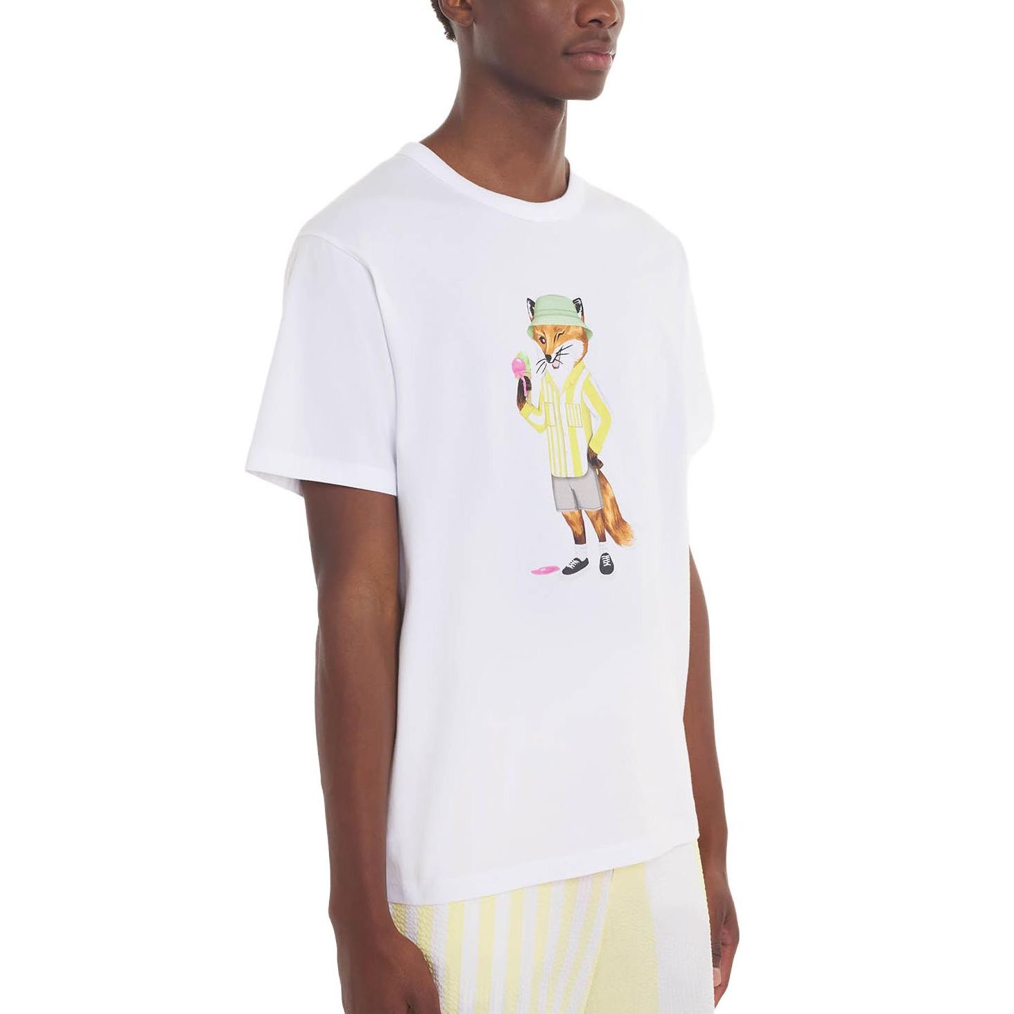 Мужская футболка Maison Kitsune SS23 (белая) — фото 4