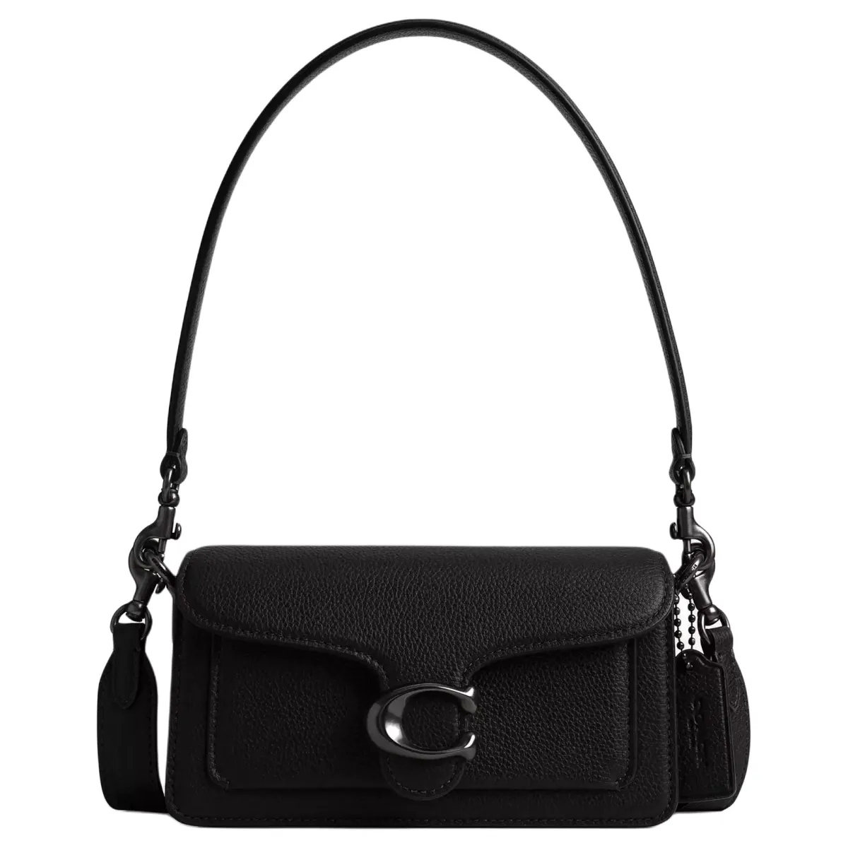 COACH Tabby Polished Pebble Leather Portable Crossbody Bag, Shoulder Bag Small Women's Black