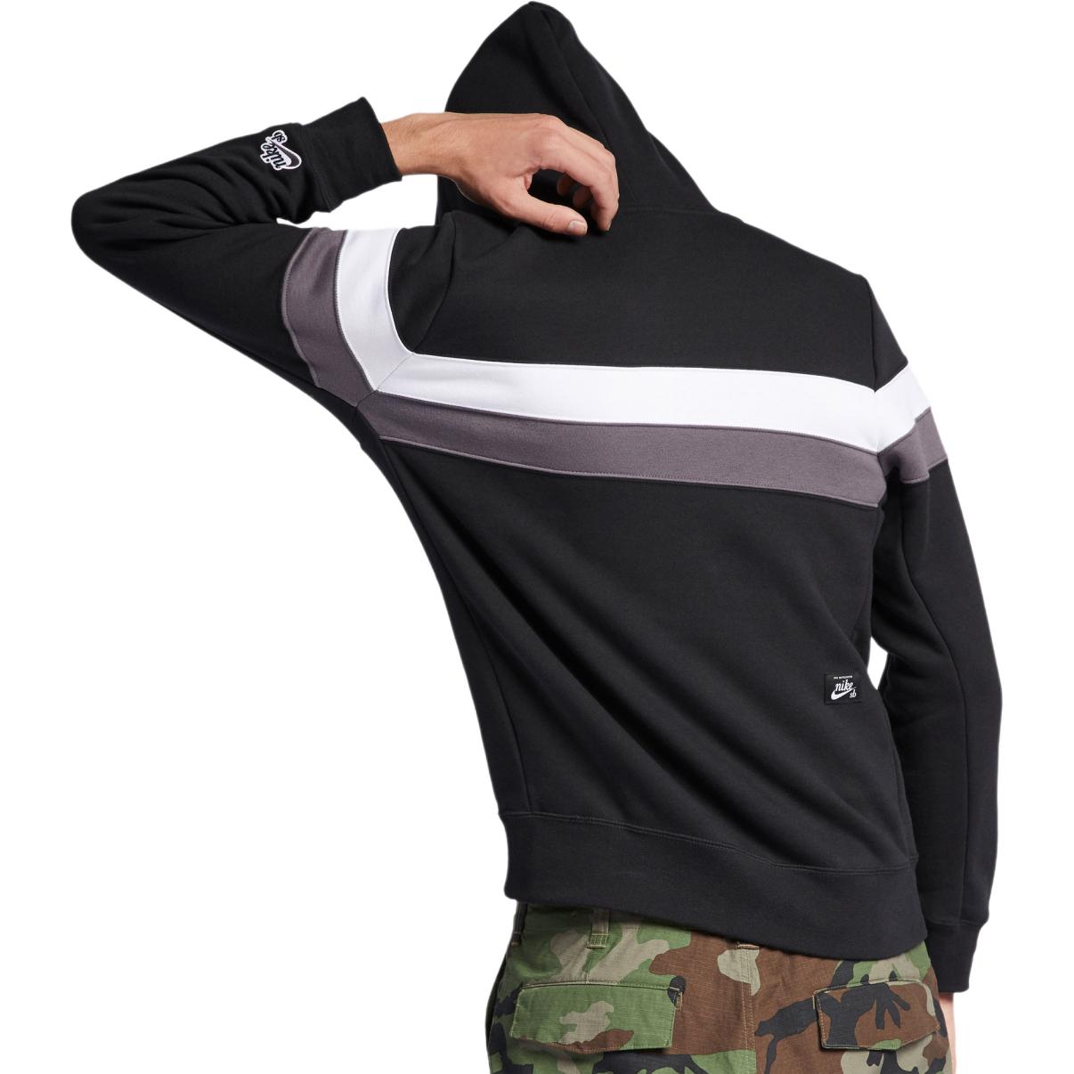 Мужская худи Nike SB Icon Striped (черный) — фото 3