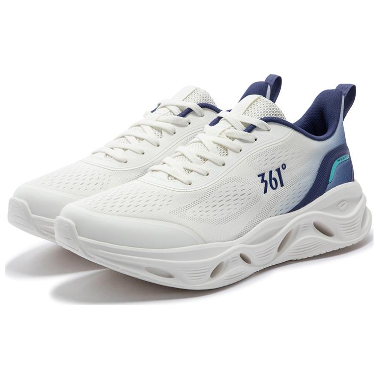 361° Slip Resistant Abrasion Resistant Low top Casual Running Shoes Men’s White Blue