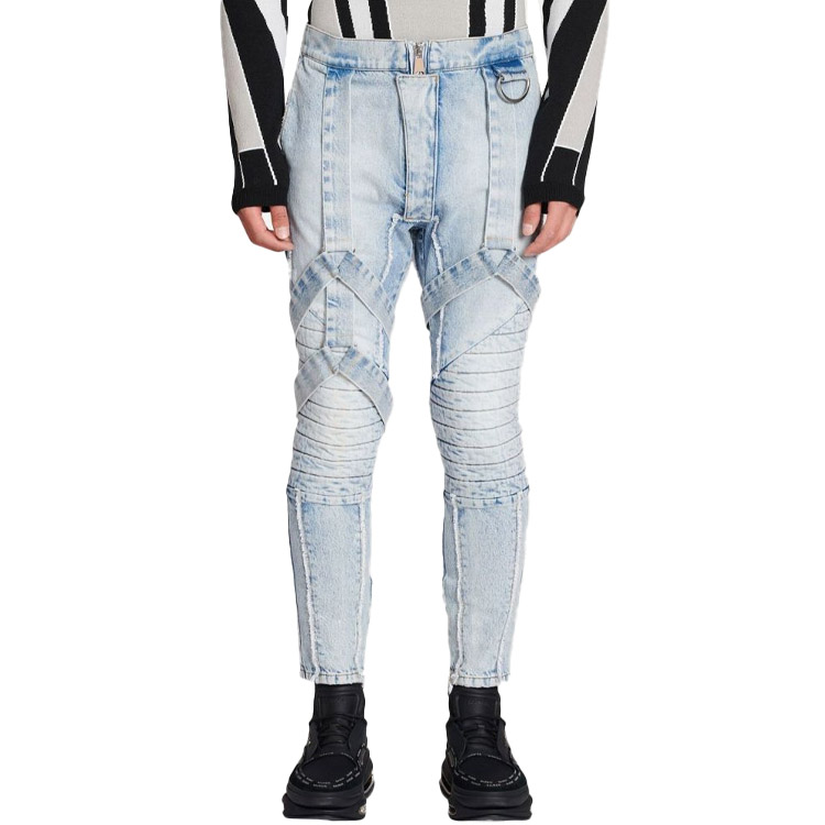 Мужские штаны BALMAIN (синие) — фото 4