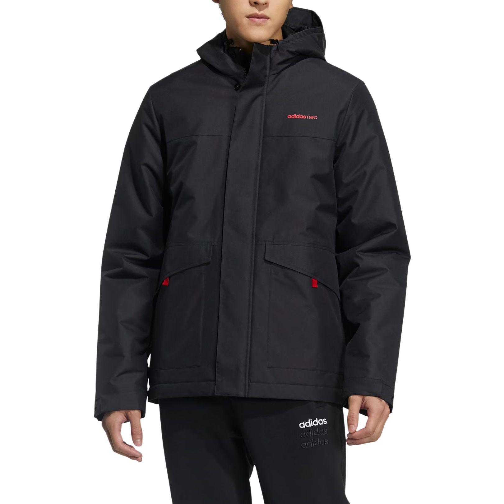 Мужская куртка adidas neo Pad Jacket (черная) — фото 4