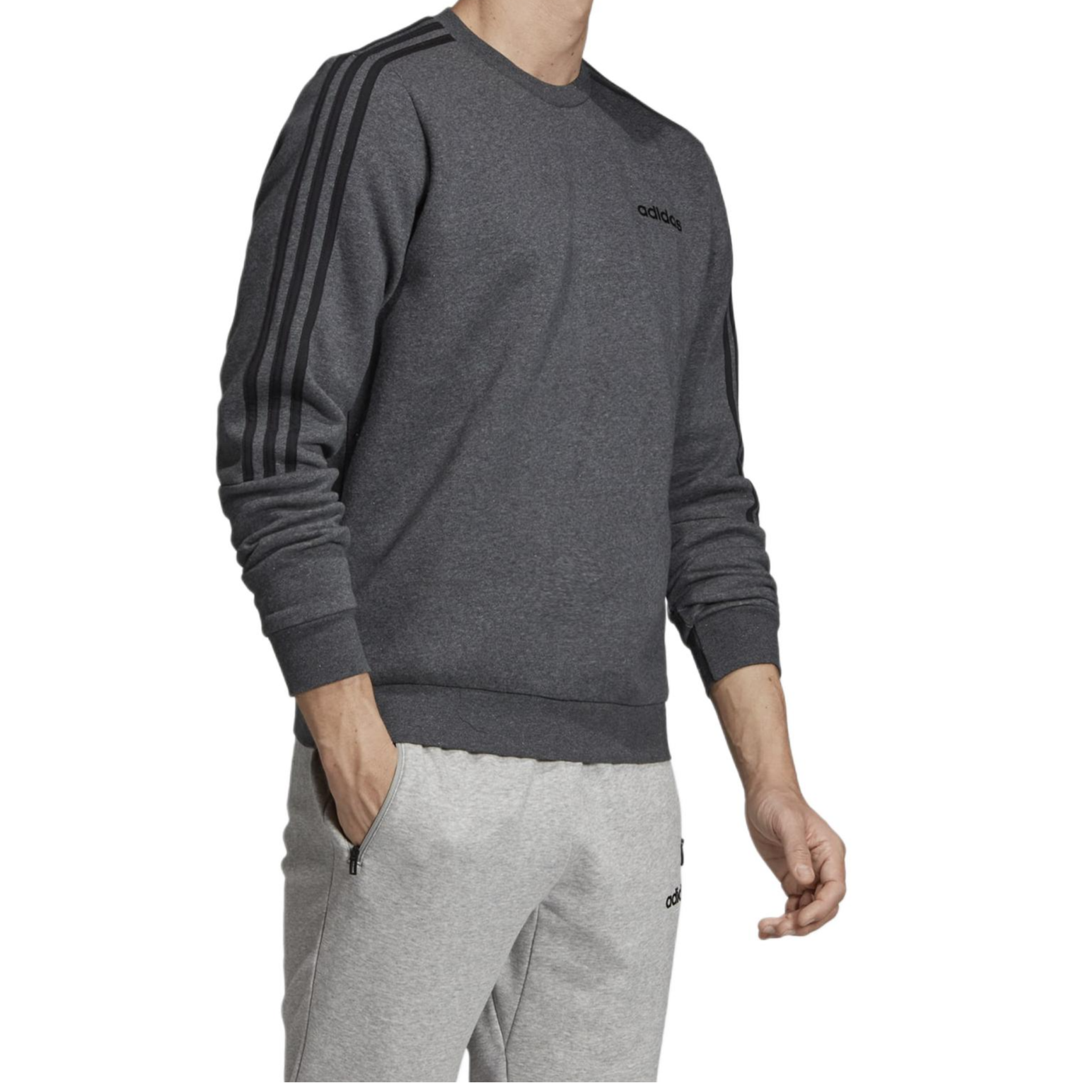Мужской свитшот adidas M CREW 3S (серый) — фото 3