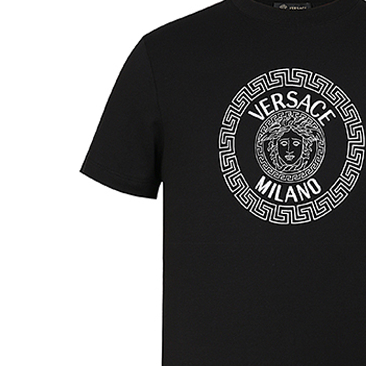 Мужская футболка Versace Logo (черная) — фото 6