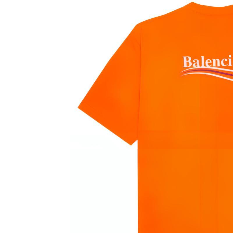 Мужская футболка Balenciaga (оранжевая) — фото 5