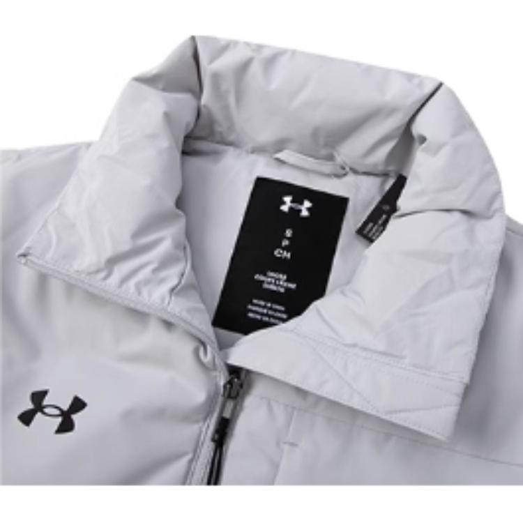 Under Armour Casual Sportswear Men’s Clothing Sets Gray+Navy Blue Stand Collar Moderate