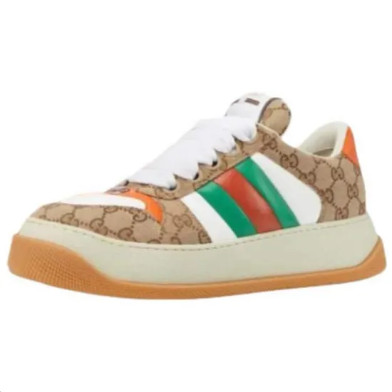 GUCCI Skateboard Shoes Men Low-Top Dark Brown