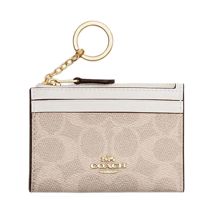 Женская сумка COACH Skinny Id Case 11 (песочно-желтая с белым)