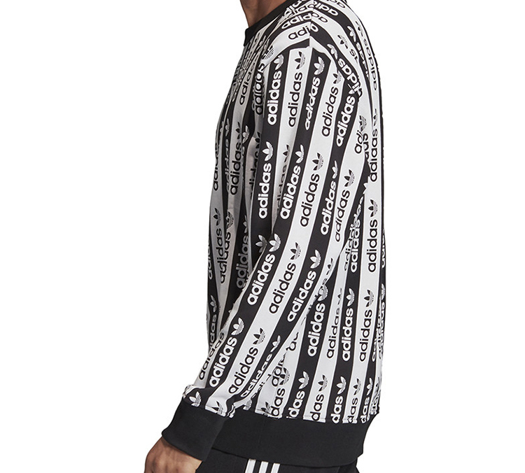 Мужское худи adidas originals D Crew (черно-белое) — фото 5