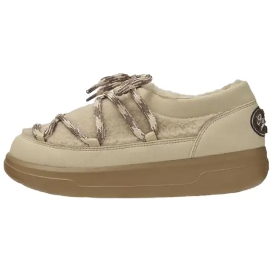 MLB Boston Red Sox Anti Slip And Wear Resistant Warm Low Top Casual Shoes Women's Beige